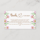 Carte D'accompagnement Bébé en fleurs livres de baby shower pour bébé (Devant)