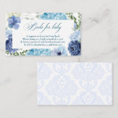 Carte D'accompagnement Bébé en fleurs livres de chinoiserie fleurie pour (Devant / Derrière)