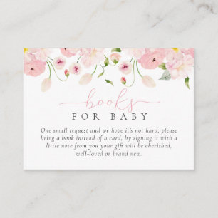 Carte D'accompagnement Bébé en fleurs Livres de douche rose pour bébé