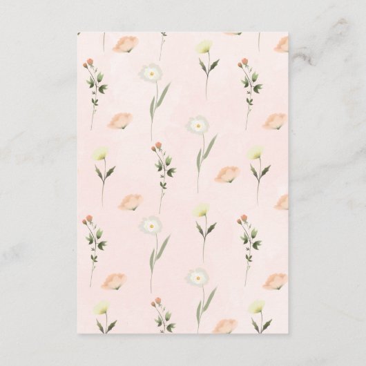 Carte D'accompagnement Bébé en fleurs saupoudrer des livres pour bébé (Dos)