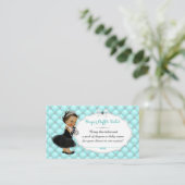 Carte D'accompagnement Bébé et compagnie Turquoise Blue Diaper Raffle Bil (Debout devant)