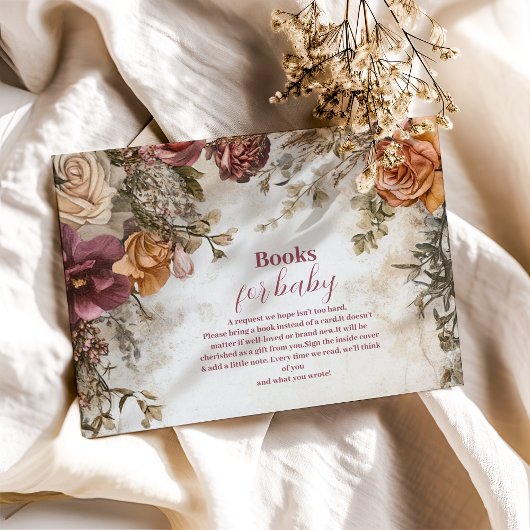 Carte D'accompagnement Bébé Fantaisiste dans les Livres de Fleurs Sauvage