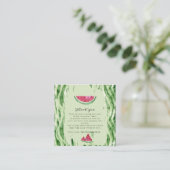 Carte D'accompagnement Bébé Fille Été Pastèque Merci (Debout devant)