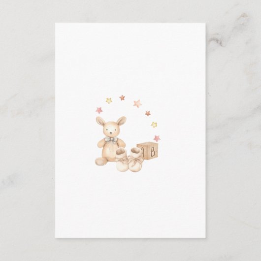 Carte D'accompagnement Bébé Fille Lapin Baby shower Déchets Raffle (Dos)