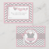 Carte D'accompagnement Bébé Fille Tutu Déchets Raffle Ticket (Devant / Derrière)