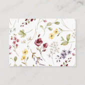 Carte D'accompagnement Bébé fleur sauvage En Fleur Douche Déchets Raffle (Dos)