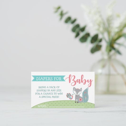 Carte D'accompagnement Bébé Fox Déchets Raffle Billets (Debout devant)