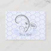 Carte D'accompagnement Bébé Garçon Blue Grey Refle Ticket (Dos)