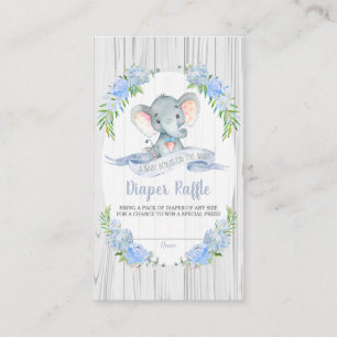 Carte D'accompagnement Bébé Garçon éléphant Baby shower de couches Raffle