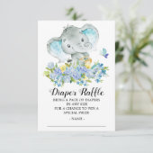 Carte D'accompagnement Bébé Garçon éléphant Douche Déchets Raffle Billet (Debout devant)