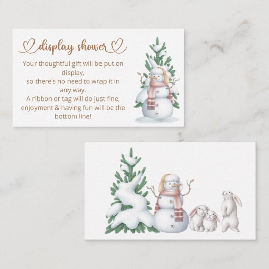 Carte D'accompagnement Bébé il fait froid dehors du baby shower (Devant / Derrière)