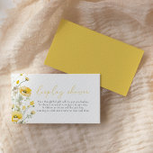 Carte D'accompagnement Bébé Jaune En Fleur Fleur sauvage Affichage Douche