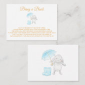 Carte D'accompagnement *~* Bébé Lapin Bottes de Pluie Apporte un Livre (Devant / Derrière)