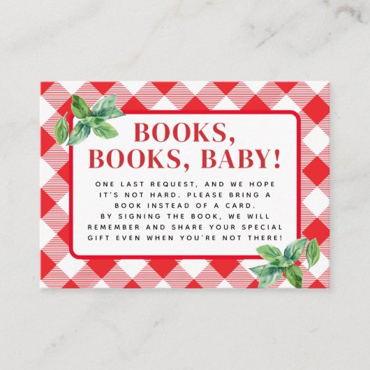 Carte D'accompagnement Bébé Livres pour bébés en tranches blanches rouges (Devant)