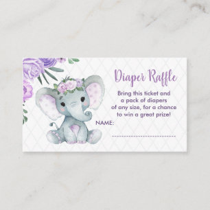 Carte D'accompagnement Bébé mignon billet de tombole de la couche Eléphan