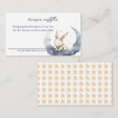 Carte D'accompagnement Bébé mignon lapin sur la Lune avec les étoiles Bar (Devant / Derrière)