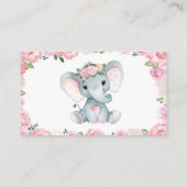 Carte D'accompagnement Bébé mou Elephant billet de tombola, rose (Dos)