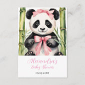 Carte D'accompagnement Bébé Panda Ours Fille Baby shower Déchets Raffle (Dos)