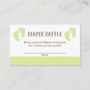 Carte D'accompagnement Bébé Pieds Baby shower Déchets Raffle Billets