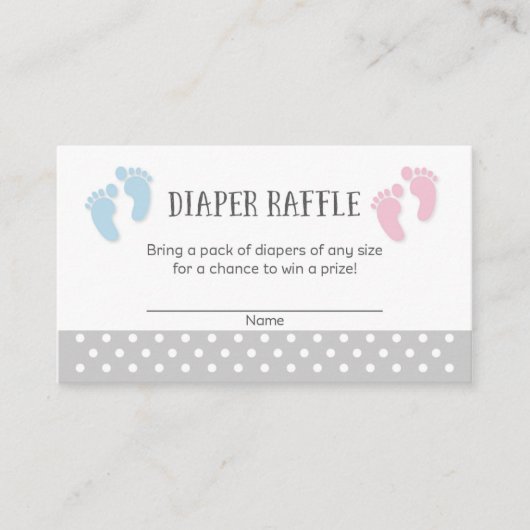 Carte D'accompagnement Bébé Pieds Baby shower Déchets Raffle Billets (Devant)