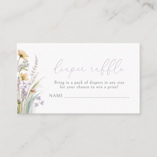 Carte D'accompagnement Bébé pourpre En Fleur Fleur sauvage Déchets Raffle (Devant)