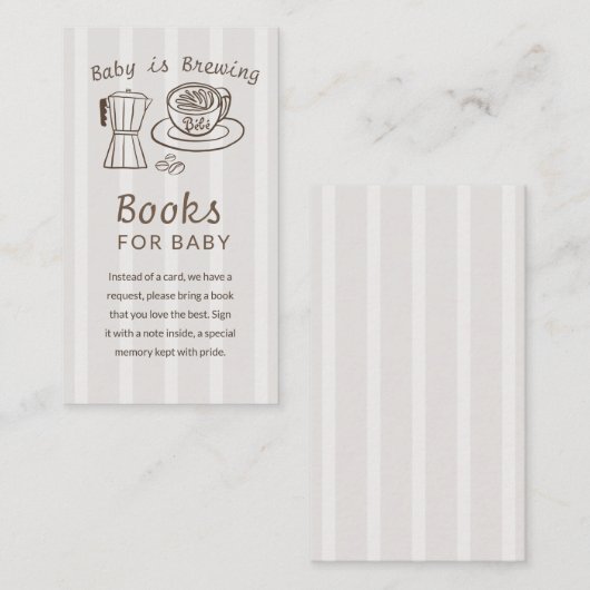 Carte D'accompagnement Bébé prépare la cafetière  (Devant / Derrière)