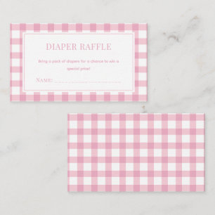 Carte D'accompagnement Bébé rose En vichy fille Baby shower Déchets Raffl