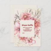 Carte D'accompagnement Bébé rose floral en fleur Douche fille (Devant / Derrière)