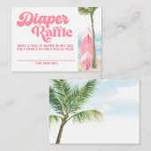 Carte D'accompagnement Bébé rose rétro à bord Surf Déchets Raffle (Devant / Derrière)