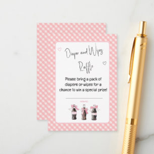 Carte D'accompagnement Bébé rose Soda prêt à éclater Couche ou lingettes