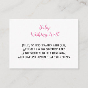 Carte D'accompagnement Bébé rose Twin Girls Souhaitant bien Baby shower