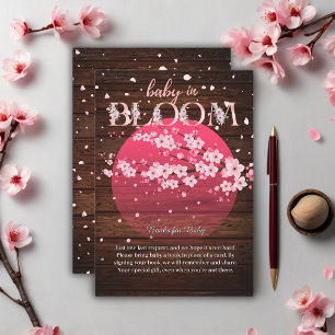 Carte D'accompagnement Bébé rustique en fleur Sakura cerise en fleurs