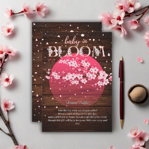Carte D'accompagnement Bébé rustique en fleurs Sakura Fleur de cerisier