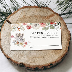 Carte D'accompagnement Bébé Shower Léopard des Neiges Aquarelle Tirage au
