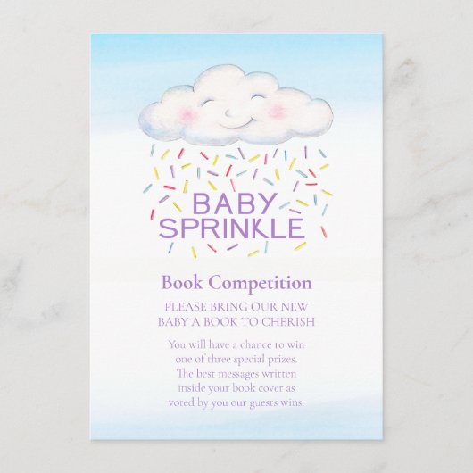 Carte D'accompagnement Bébé sprinkbook compétition nuage jimmies (Devant)