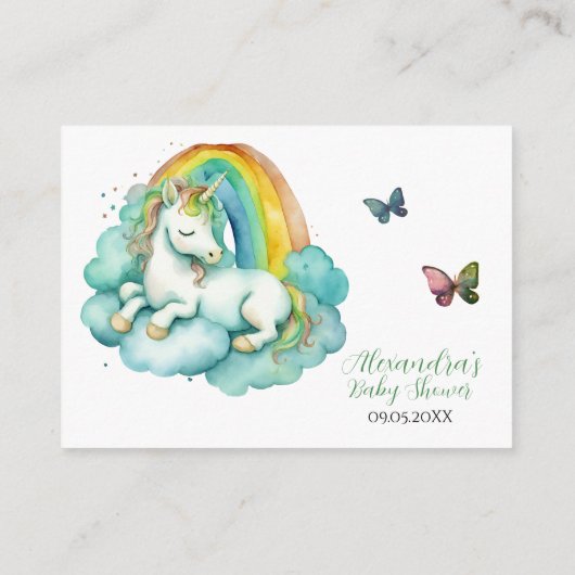 Carte D'accompagnement Bébé Unicorn Genre Neutral Livres pour Bébé (Dos)