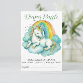 Carte D'accompagnement Bébé Unicorn Unisex Baby shower Déchets Raffle (Debout devant)