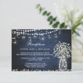 Carte D'accompagnement Bébé's Breath Mason Jar Rustic Wedding Réception (Debout devant)