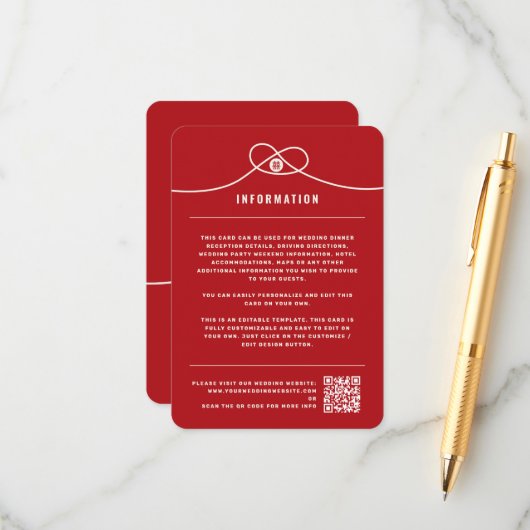 Carte D'accompagnement Bécasseau maubèche Union Double Bonheur Mariage Ch (Devant/Arrière en situation)