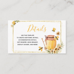 Carte D'accompagnement Bee Botanical Details Baby shower Insérer une cart