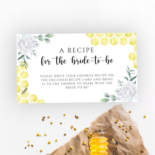 Carte D'accompagnement Bee floral - Recette pour que la mariée soit
