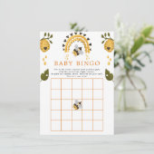 Carte D'accompagnement Bee Honeypeb Baby shower Bumblebee Bingo Jeu (Debout devant)