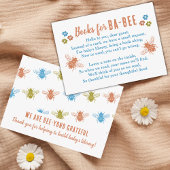Carte D'accompagnement Bee Theme Timbre Motif Livres pour Baby Request