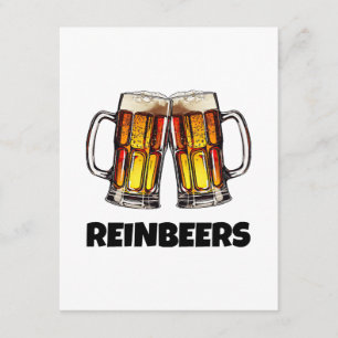 Carte D'accompagnement Beer Christmas Reinbeers