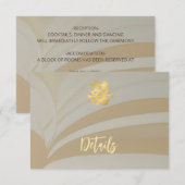 Carte D'accompagnement Beige Abstrait Art Chinese Détails du Mariage (Devant / Derrière)