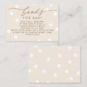 Carte D'accompagnement Beige and White Books For Baby Request (Devant / Derrière)