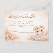 Carte D'accompagnement Beige Bunny Floral Diapper Raffle (Devant)