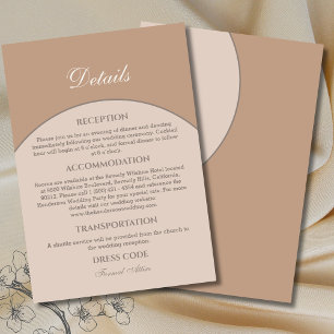 Carte D'accompagnement Beige Rose moderne Japandi Détails du Mariage