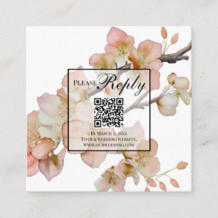 Carte D'accompagnement Belle aquarelle orangée fleurit RSVP