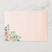 Carte D'accompagnement Belle Aquarelle Rose Floral Mariage Réception (Dos)